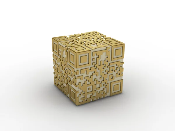 3D-gerenderde concept van een qr-code. — Stockfoto