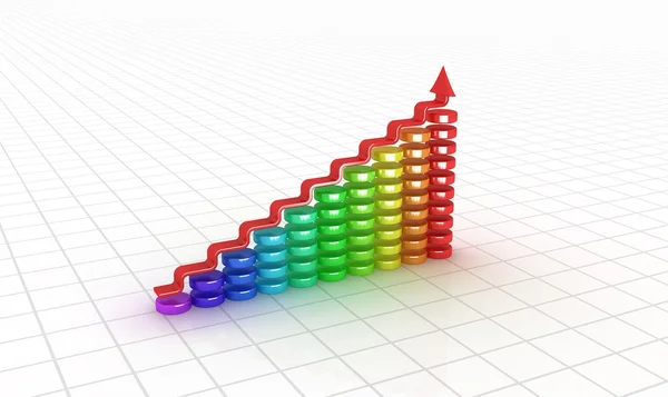 Business graph. 3D image. — Stock Photo, Image