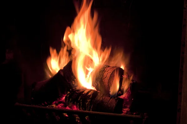 stock image Fire in chimney.