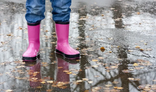 stock image Boots in a puddle