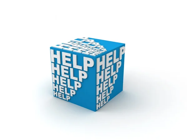 3D kostky s slovo "pomoc" — Stock fotografie
