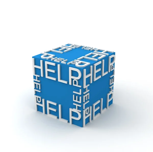 3D kostky s slovo "pomoc" — Stock fotografie