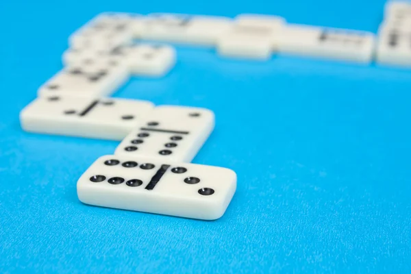 Tegelstenar för domino. blå och grå serien — Stockfoto