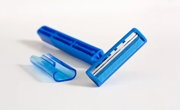 Blue razor isolate on white background. — Stock Photo, Image