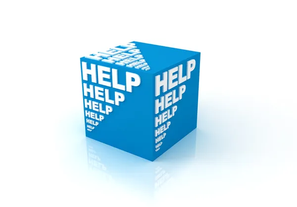 単語"help と 3 d キューブ" — ストック写真