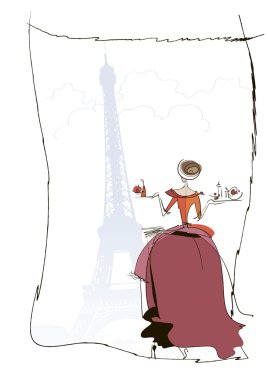 French restaurant menus clipart