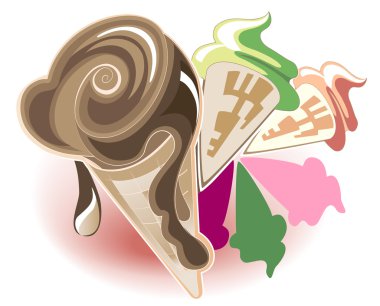 Set of ice cream cones clipart