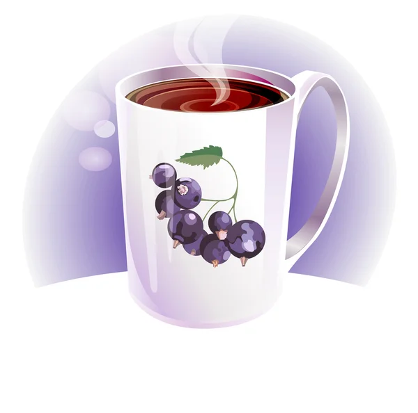 Blackcurrant tea — Stock Vector