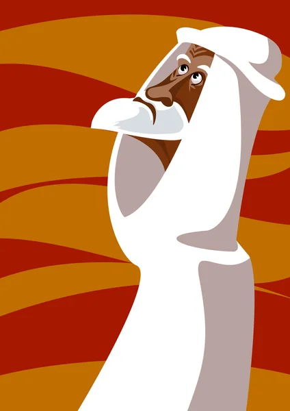 Portrait du vieux bédouin . — Image vectorielle
