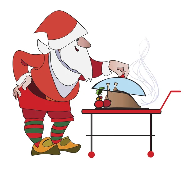 Uroczysta kolacja dla Świętego Mikołaja — Wektor stockowy