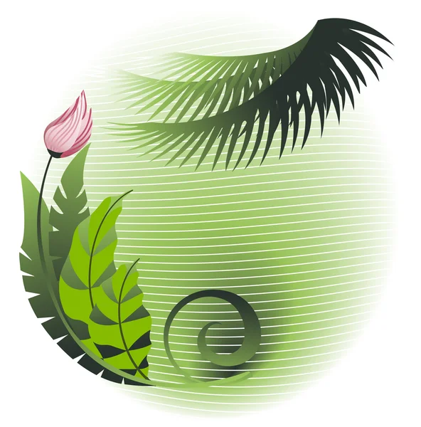 Palmenzweig auf grünem Hintergrund — Stockvektor