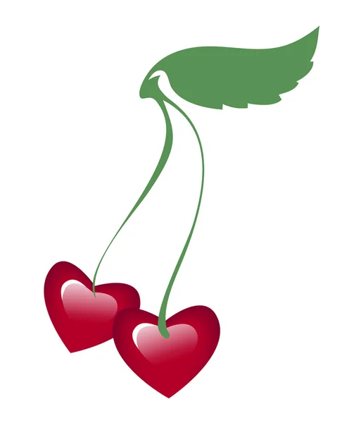 Two hearts on a common twig — Stock Vector