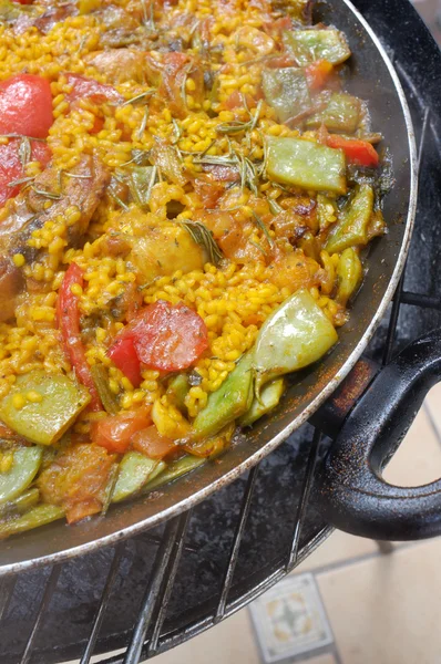 Almost finished paella — Stock Photo, Image