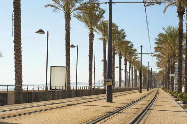 Alicante Straßenbahngleis — Stockfoto