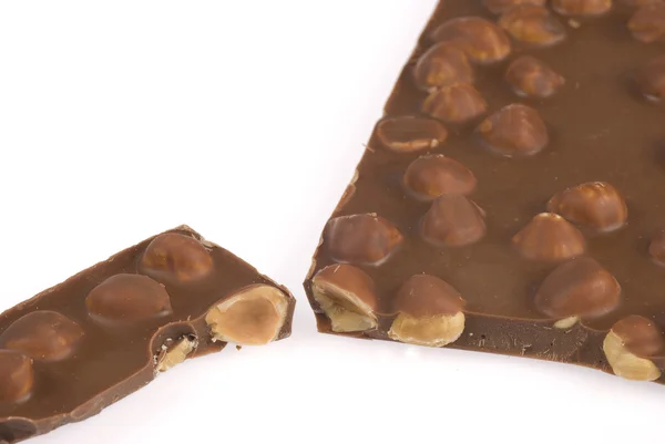 Hazelnut chocolate bar — Stock Photo, Image