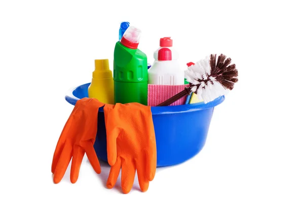 stock image Set of cleaning products and tools