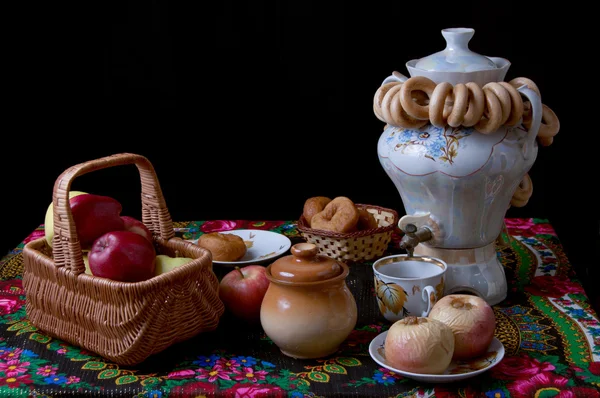 Russische traditionele thee ceremonie — Stockfoto