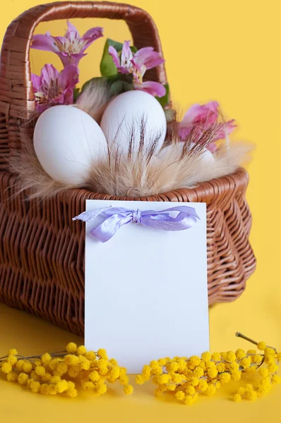 Glad påsk gratulationskort — Stockfoto