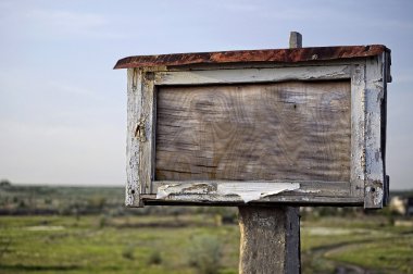 Old weathered wood sign. clipart