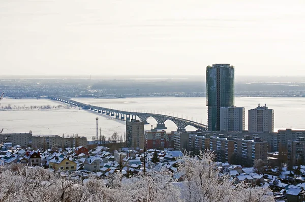 stock image The Volga River. City of Saratov.