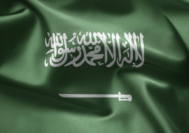 Suudi Arabistan bayrağı sallayarak