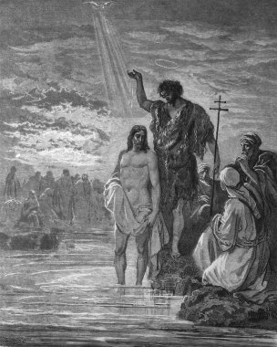 John baptized Jesus. clipart