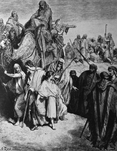 Josef såldes till Egypten. — Stockfoto