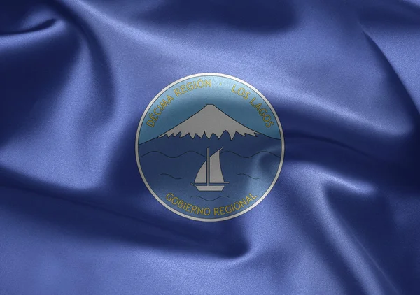 Vlag van regio Los Lagos (Chili) — Stockfoto