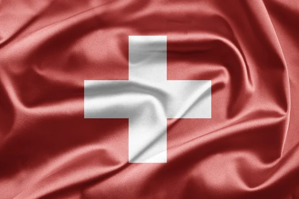 Národní vlajka Švýcarska — Stock fotografie