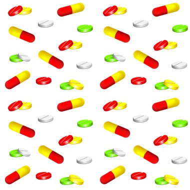 Tablets and capsules seamless clipart