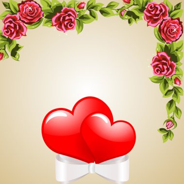 Flowers and hearts clipart