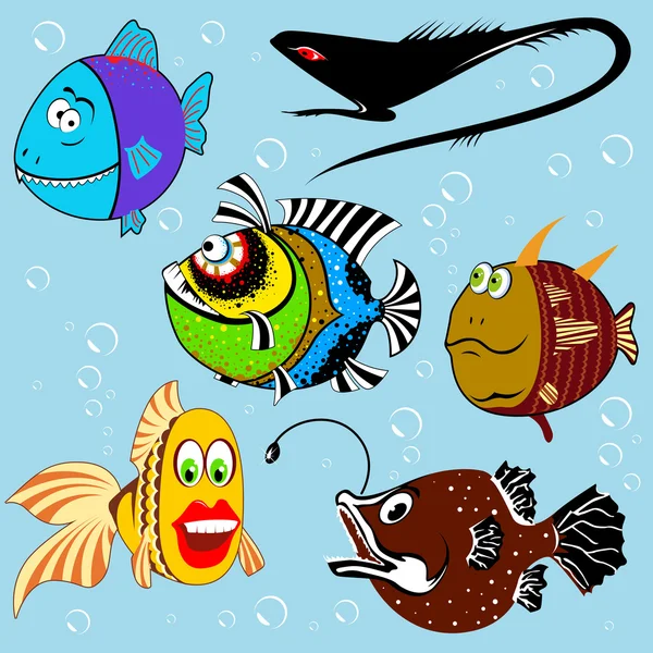 Jeu de poisson dessin animé — Image vectorielle