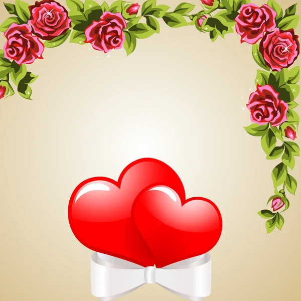 Flowers and hearts — Stock Vector