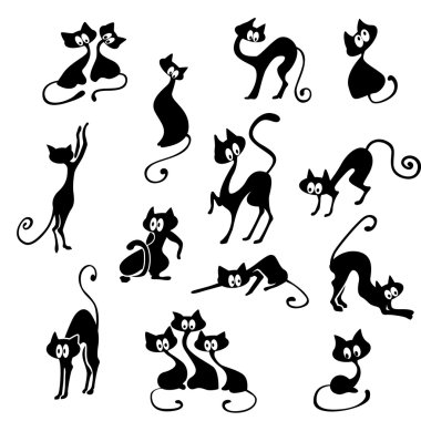 Cartoon cat set clipart