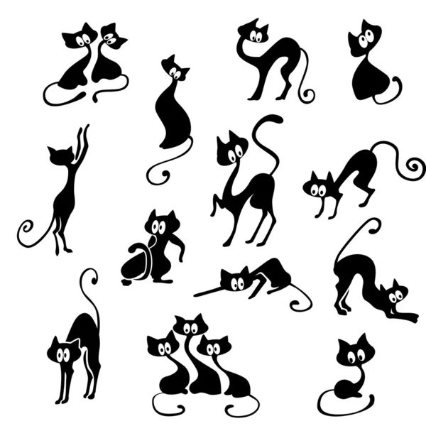 Dibujos animados gato conjunto — Archivo Imágenes Vectoriales