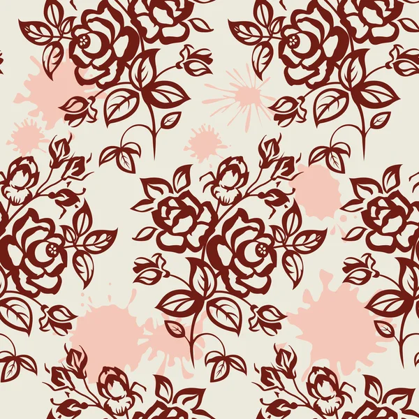 Roses et tache sans couture — Image vectorielle