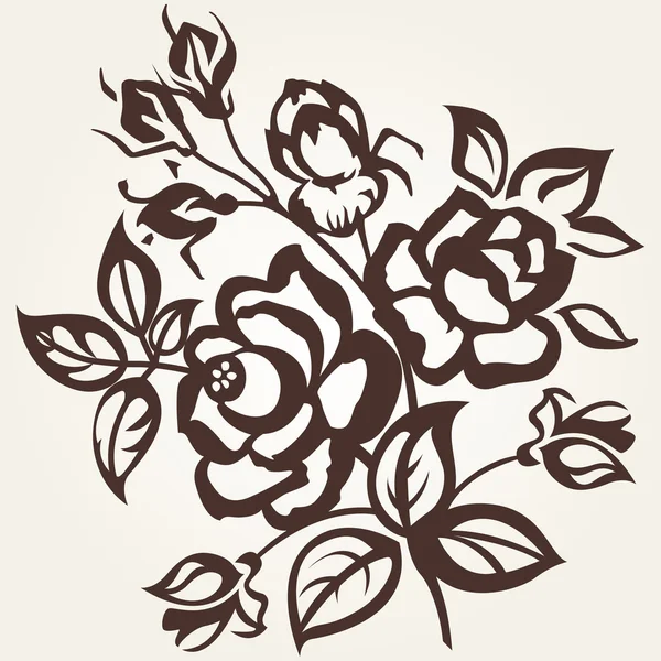 Rose. Disegni floreali — Vettoriale Stock