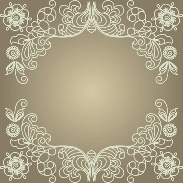 Diseño floral estilizado. Marco vintage . — Archivo Imágenes Vectoriales