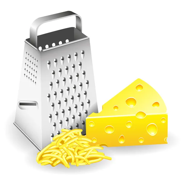 Grater and Cheese — Stock Vector