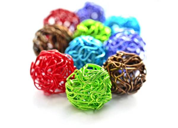 Färgglad tråd bollar — Stockfoto
