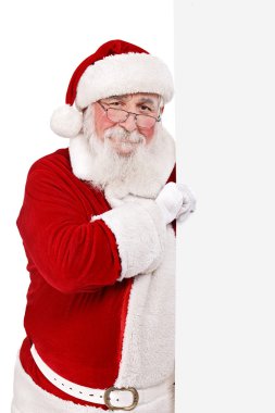 Father Christmas holding blank sing clipart