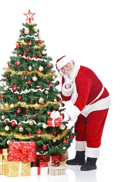 Santa claus att få gåvor — Stockfoto