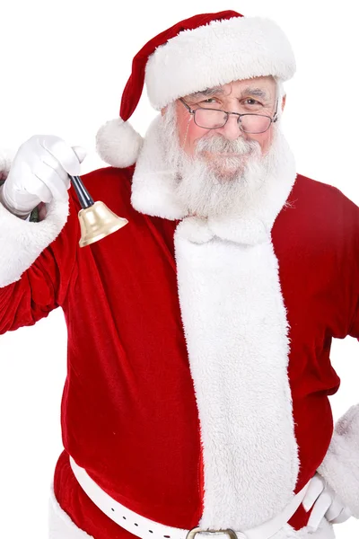 Happy santa met bell — Stockfoto