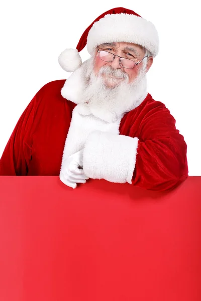 Papai Noel letreiro em branco — Fotografia de Stock