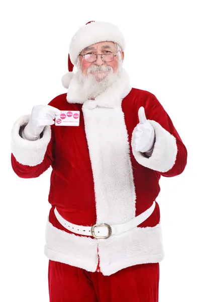 Санта с кредитной картой — стоковое фото