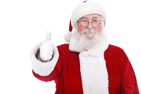 Real Santa Claus dando pulgar hacia arriba — Foto de Stock
