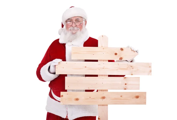 Santa s vývěsní štít — Stock fotografie