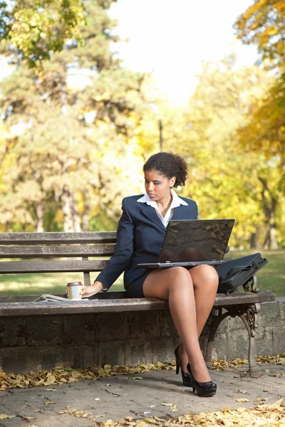 stock image Businesswoman on coffee break