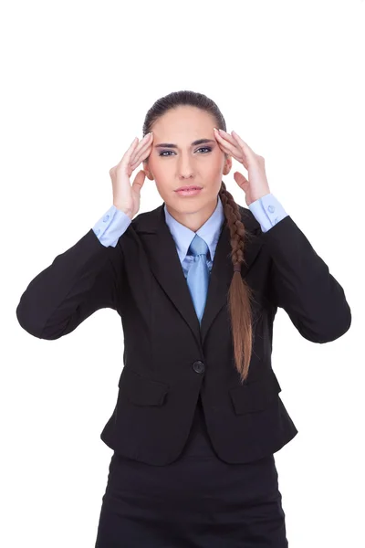 Mujer de negocios tiene dolor de cabeza —  Fotos de Stock