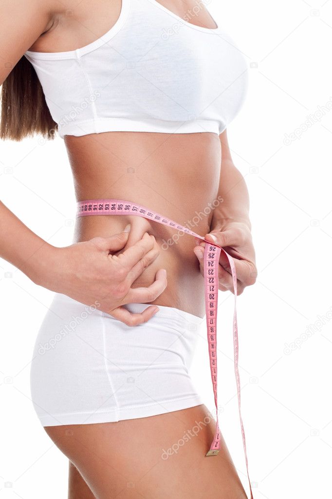 Woman pinching fat